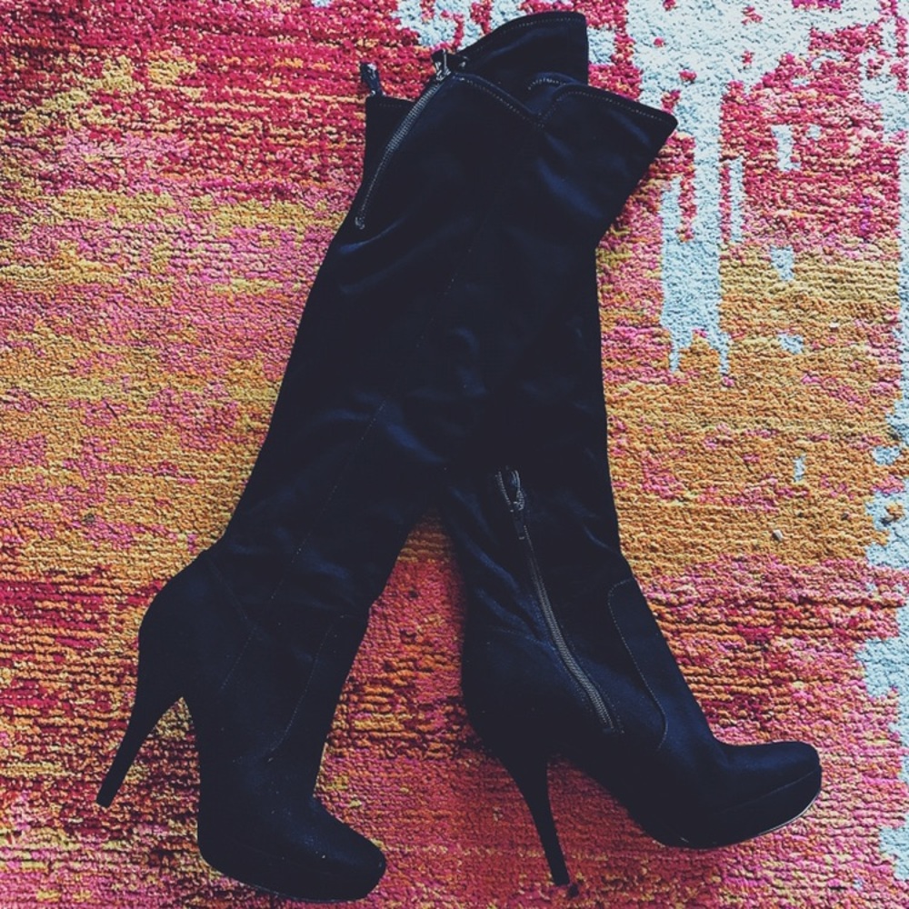 Guess by Marciano Black Knee High Boots